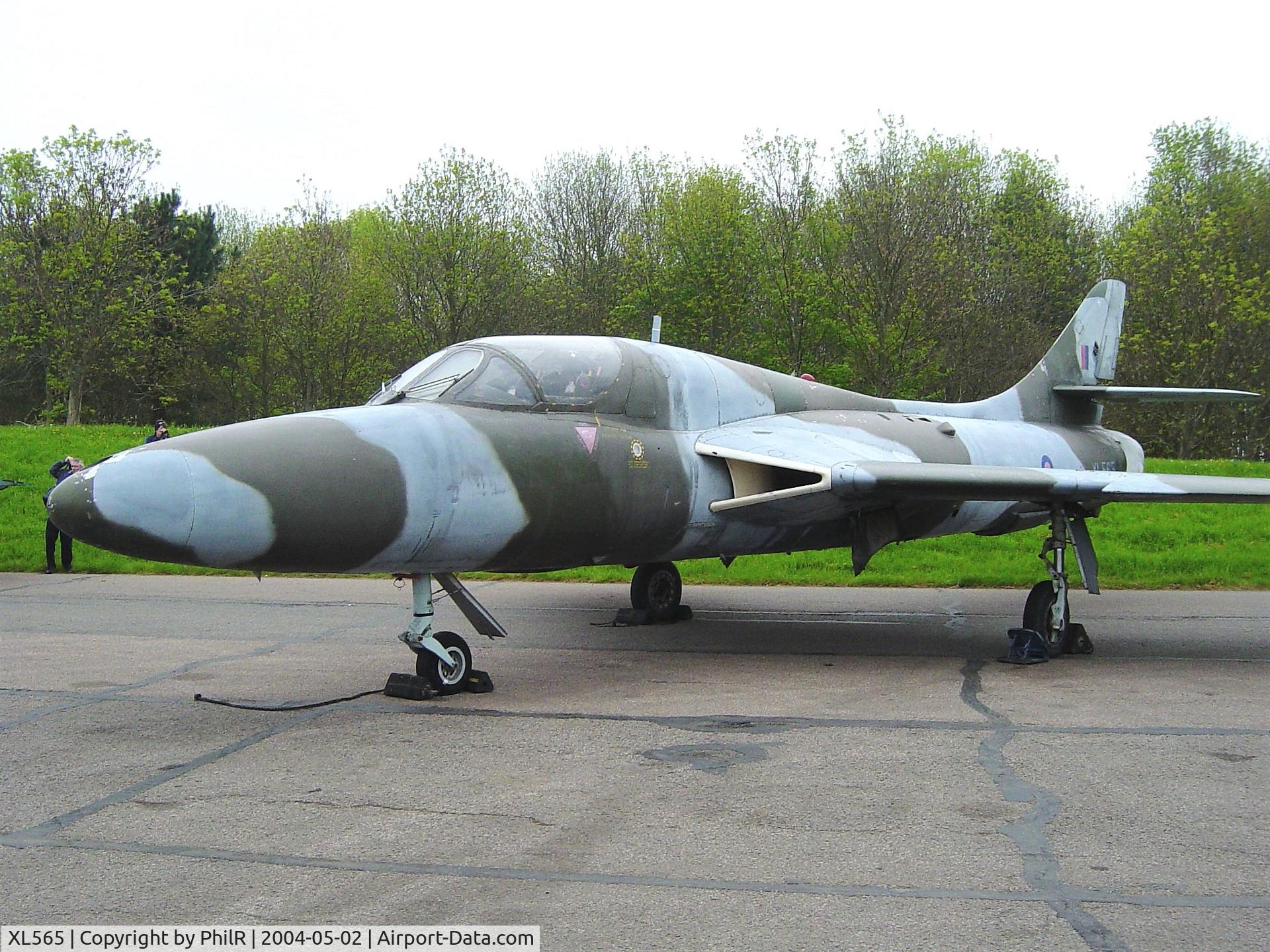 XL565, 1958 Hawker Hunter T.7 C/N 41H/693716, On display at the May 2004 Bruntingthorpe Open Day, alas no more.