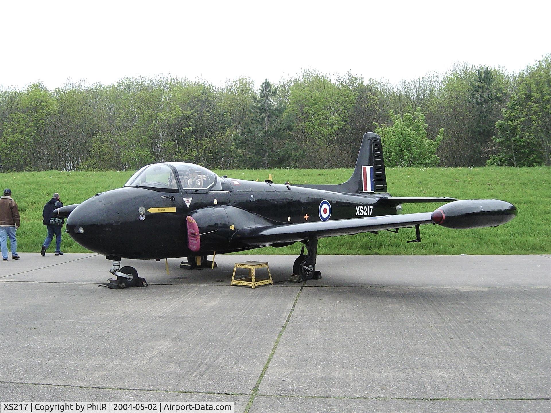 XS217, 1964 BAC P-84 Jet Provost T.4 C/N PAC/W/23894, On display at the May 2004 Bruntingthorpe Open Day, alas no more.
