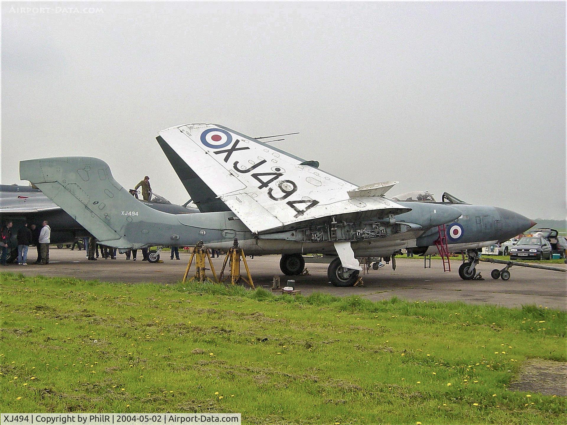 XJ494, 1959 De Havilland DH-110 Sea Vixen FAW.2 C/N 10021, On display at the May 2004 Bruntingthorpe Open Day, alas no more. With the Classic British Jets Collection still at Bruntingthorpe.