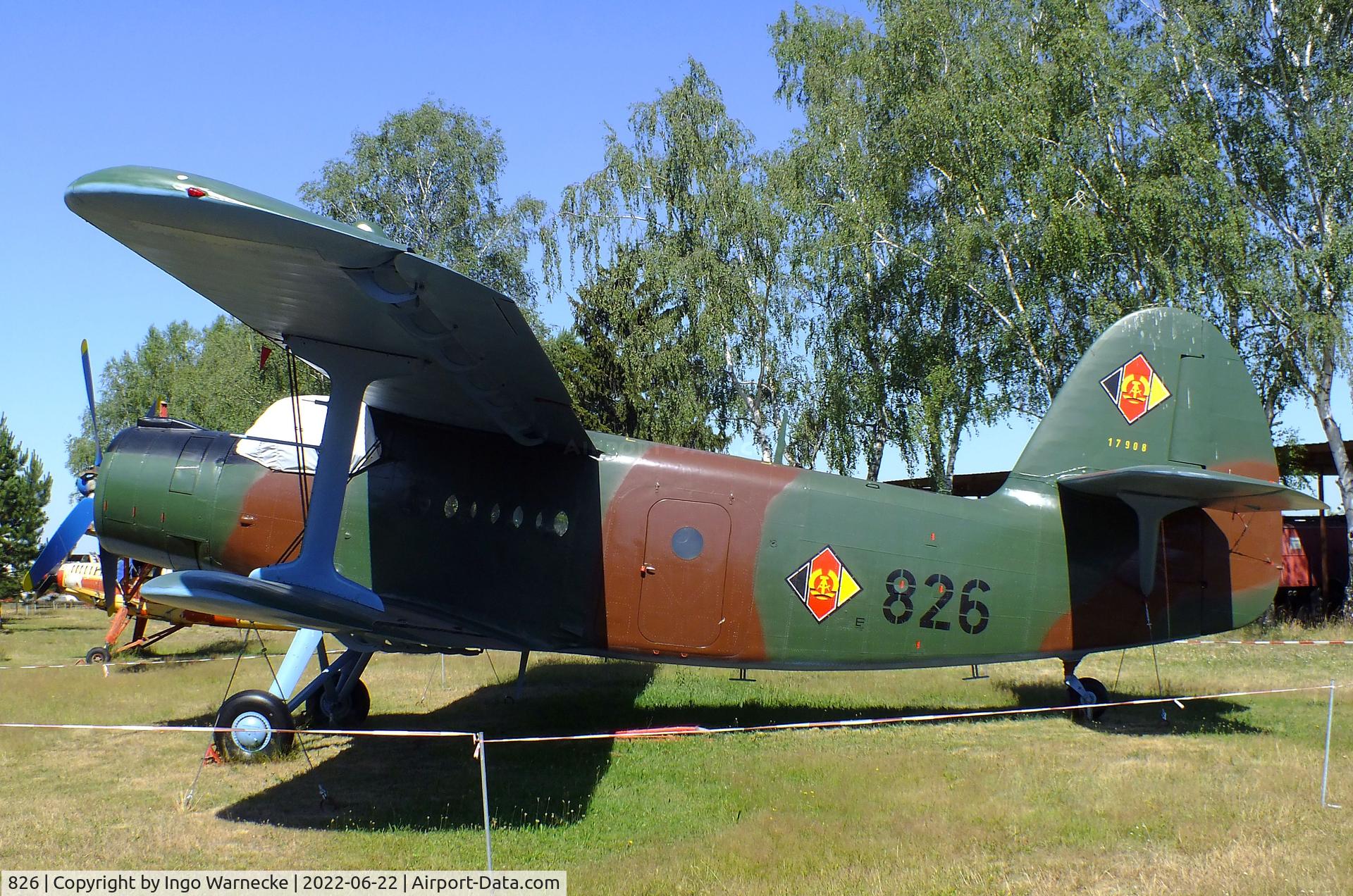 826, 1957 Antonov An-2T C/N 1 079 473 06, Antonov An-2T COLT at the Flugplatzmuseum Cottbus (Cottbus aviation museum)