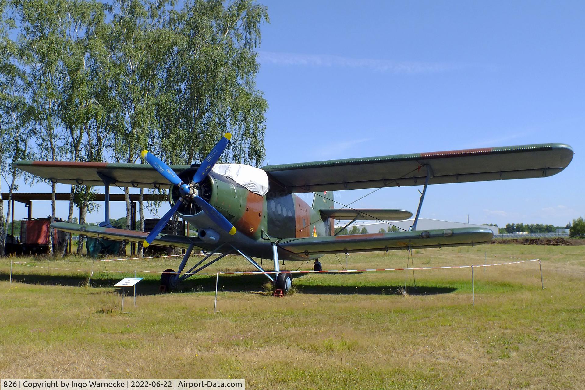 826, 1957 Antonov An-2T C/N 1 079 473 06, Antonov An-2T COLT at the Flugplatzmuseum Cottbus (Cottbus aviation museum)