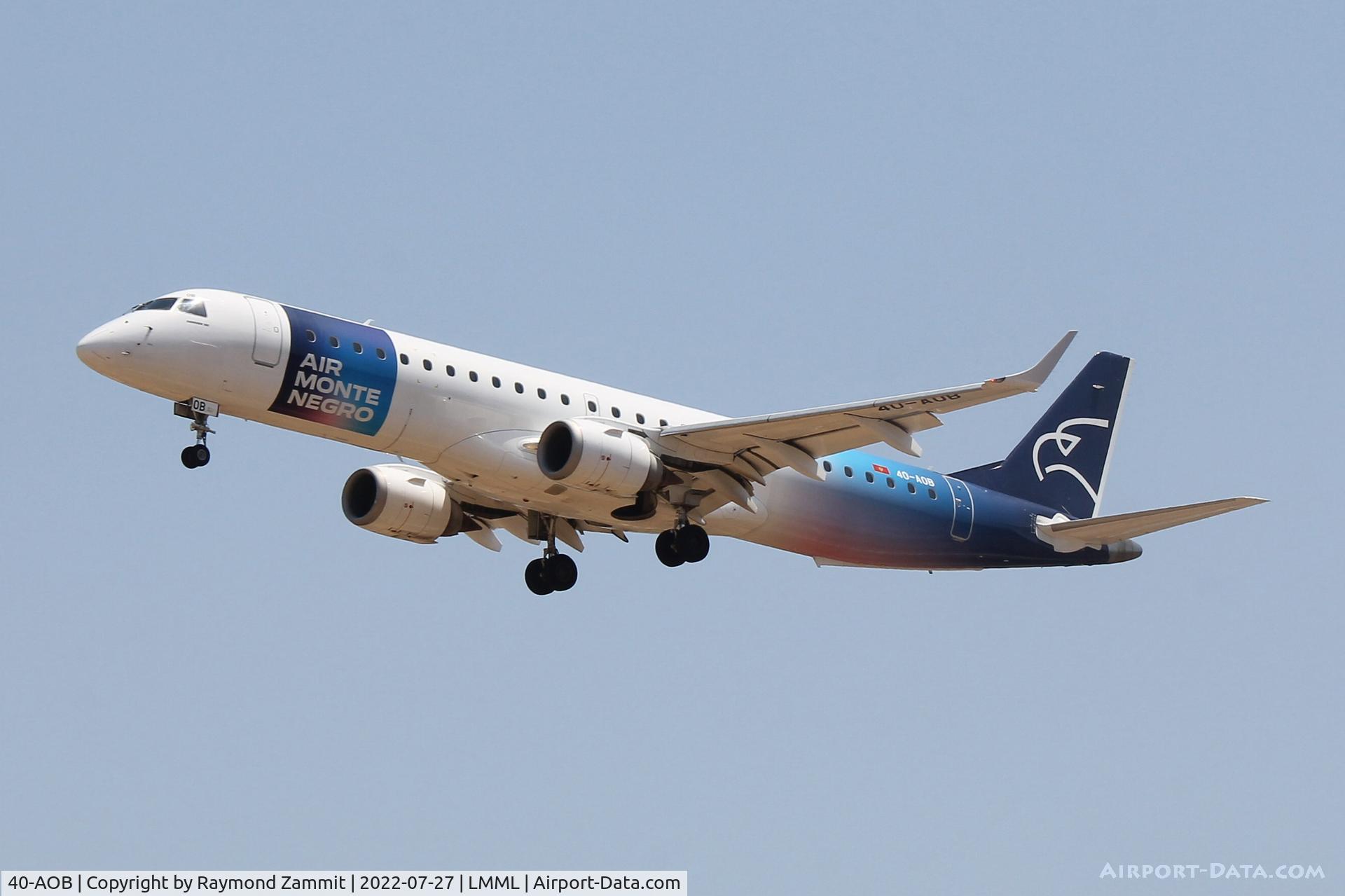 40-AOB, 2009 Embraer ERJ-195LR (ERJ190-200LR) C/N 19000283, Embraer ERJ-195LR 40-AOB Montnegro Airlines