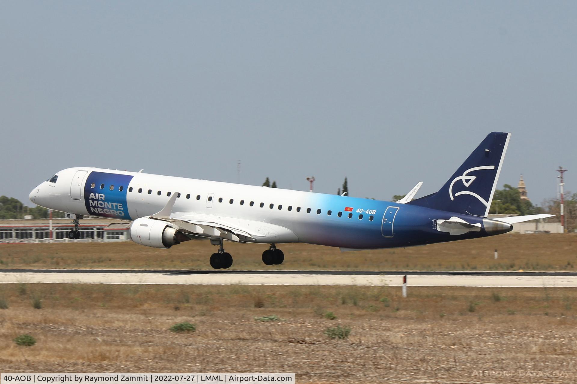 40-AOB, 2009 Embraer ERJ-195LR (ERJ190-200LR) C/N 19000283, Embraer ERJ-195LR 40-AOB Montenegro Airlines