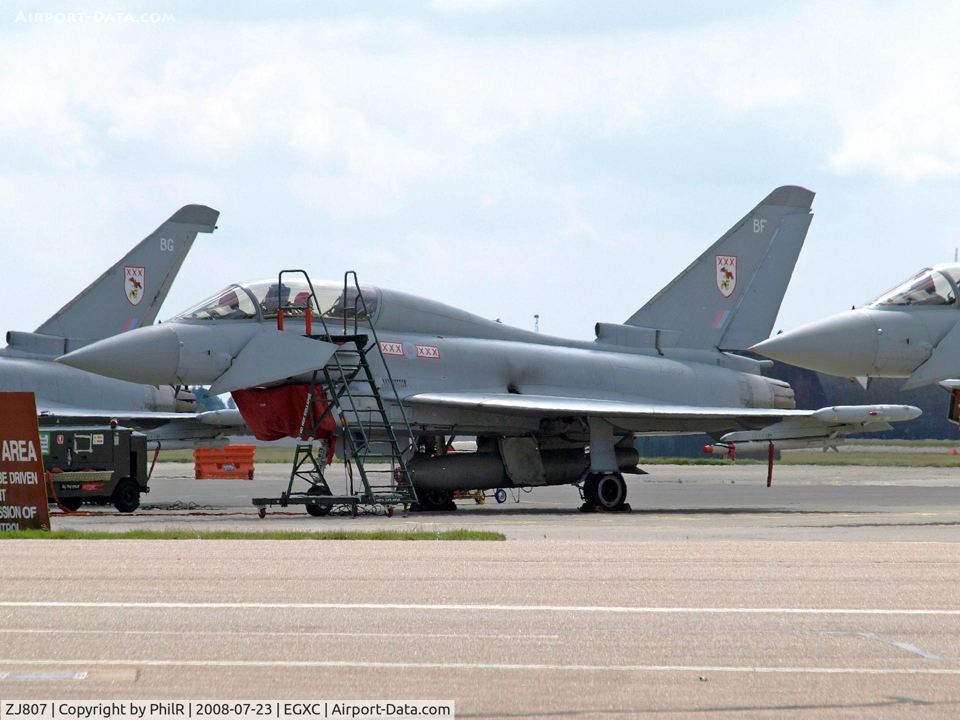 ZJ807, 2003 Eurofighter EF-2000 Typhoon T3 C/N 0025/BT008, BAE Typhoon T1 ZJ807 coded 'BF' at RAF Coningsby.
