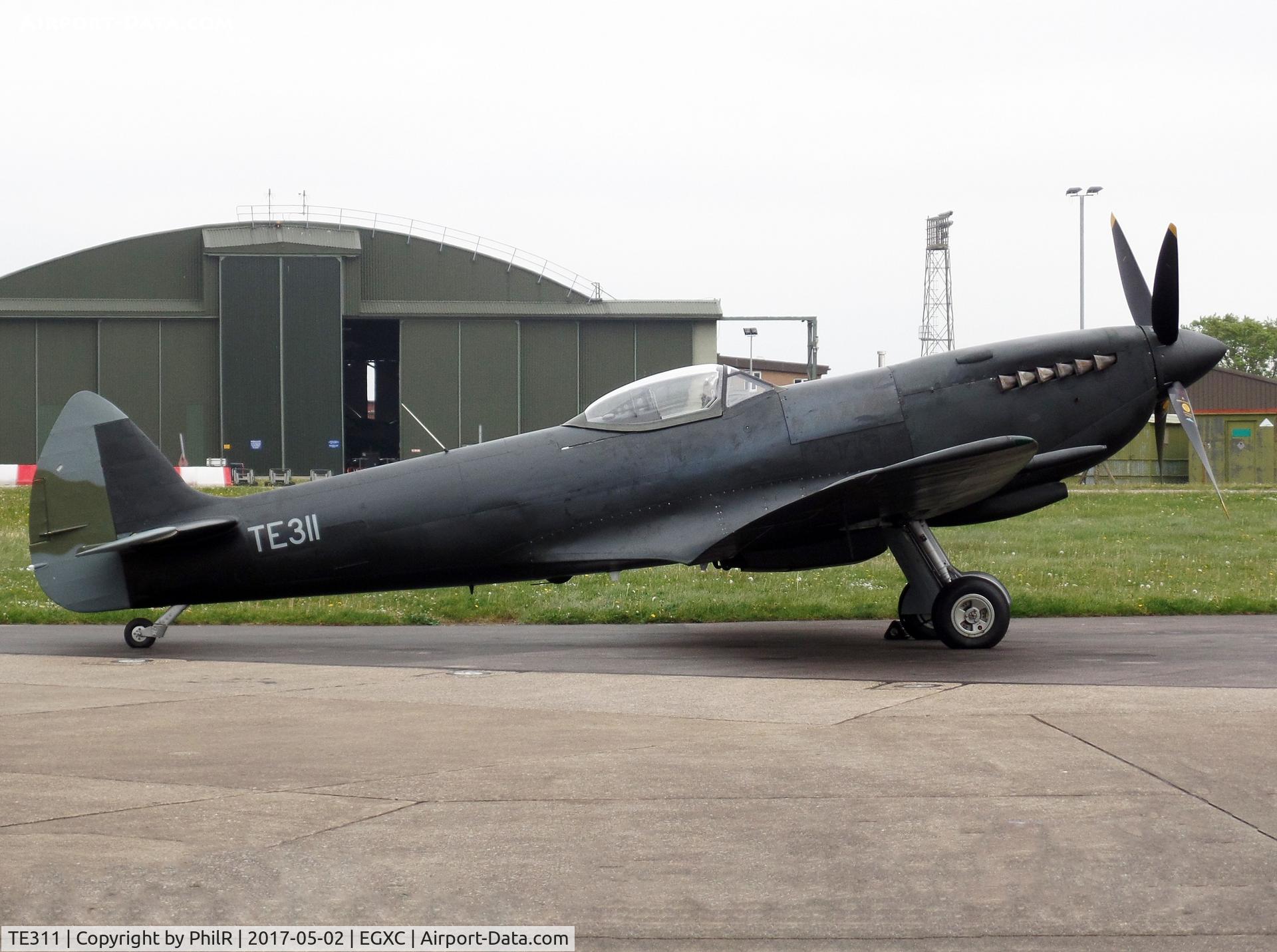 TE311, 1945 Supermarine 361 Spitfire LF.XVIe C/N CBAF.IX.4497, TE311 1945 VS Spitfire LF XVIE of  the BBMF at RAF Coningsby after major overhaul work,