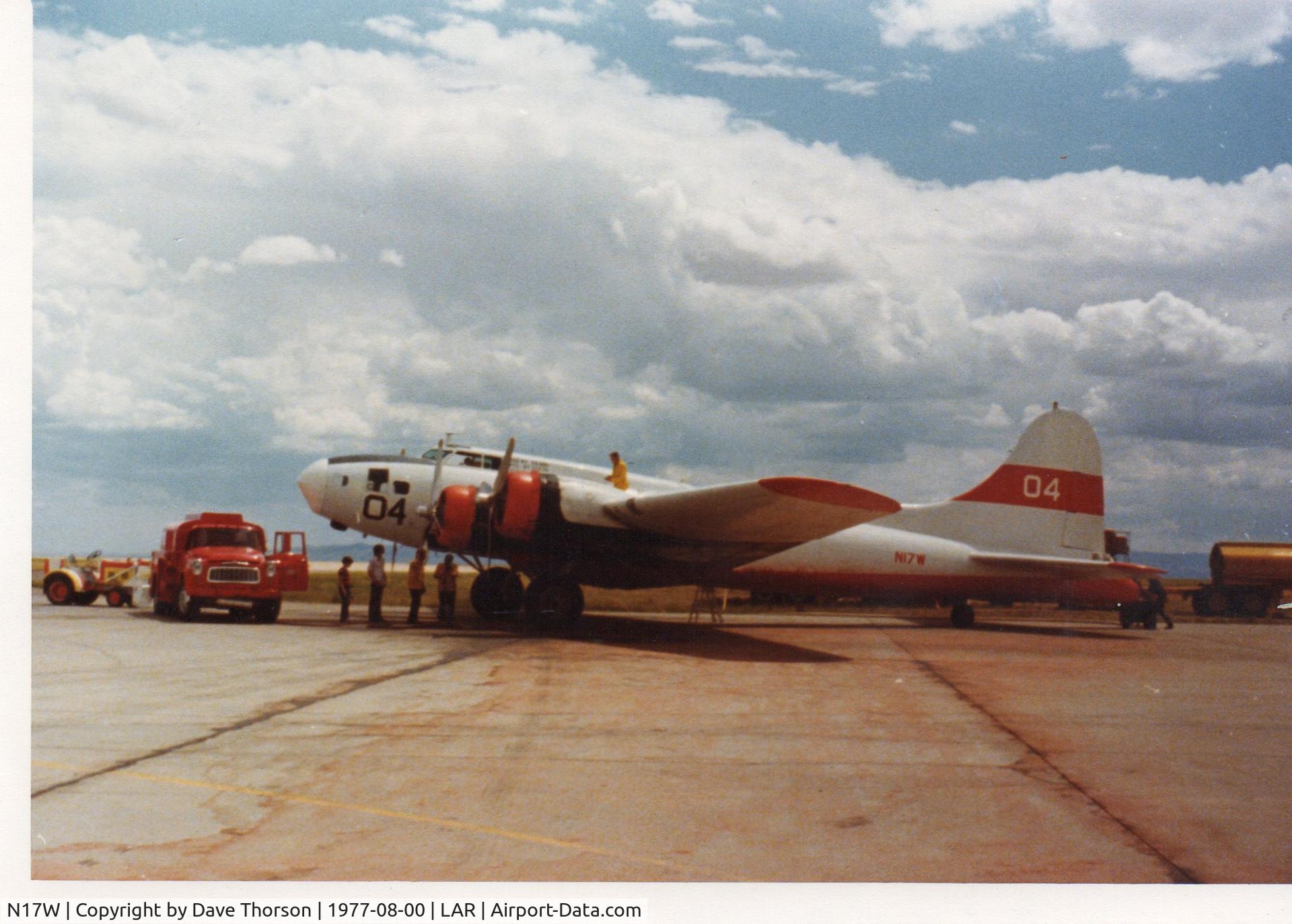 N17W, 1942 Boeing B-17F Flying Fortress (299P) C/N 42-29782, On Fire fighting duty, Laramie WY, Summer 1977.