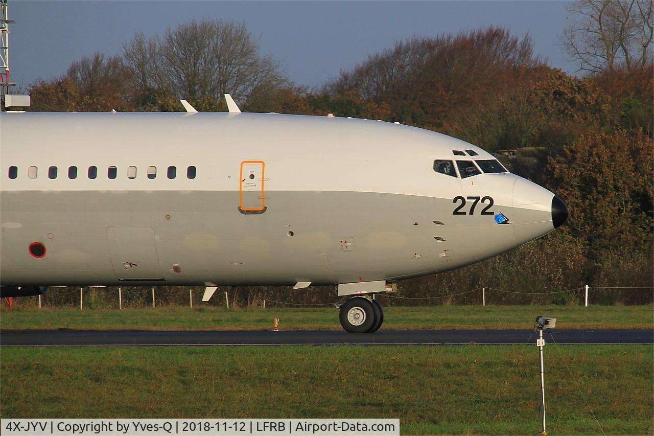 4X-JYV, 1975 Boeing 707-3L6C C/N 21096, Israeli Air Force Boeing 707-3L6C, Taxiing rwy 25L, Brest-Bretagne Airport (LFRB-BES)
