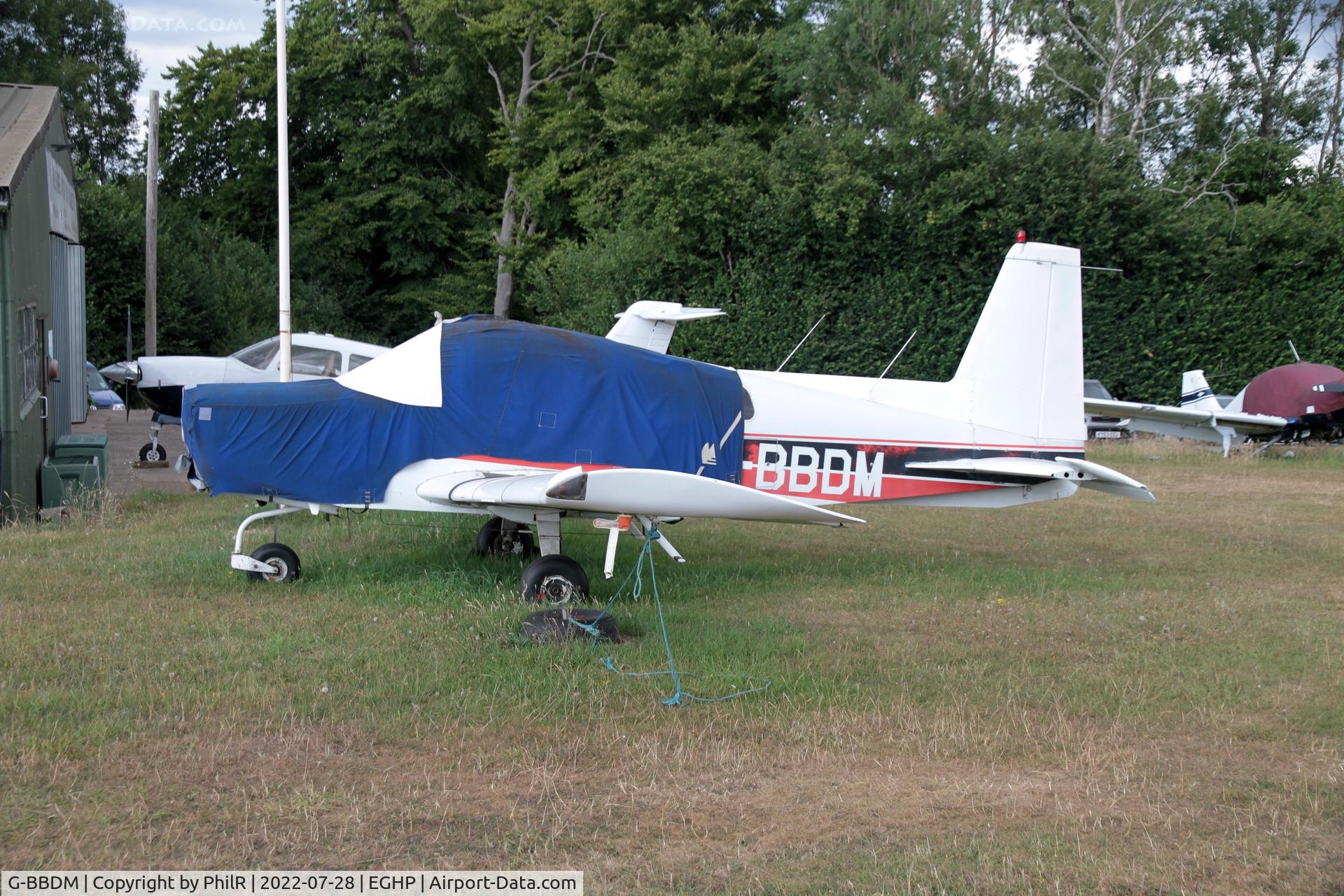 G-BBDM, 1973 Grumman American AA-5 Traveler C/N AA5-0407, G-BBDM 1975 Grumman AA-5 Traveller at Popham fly in