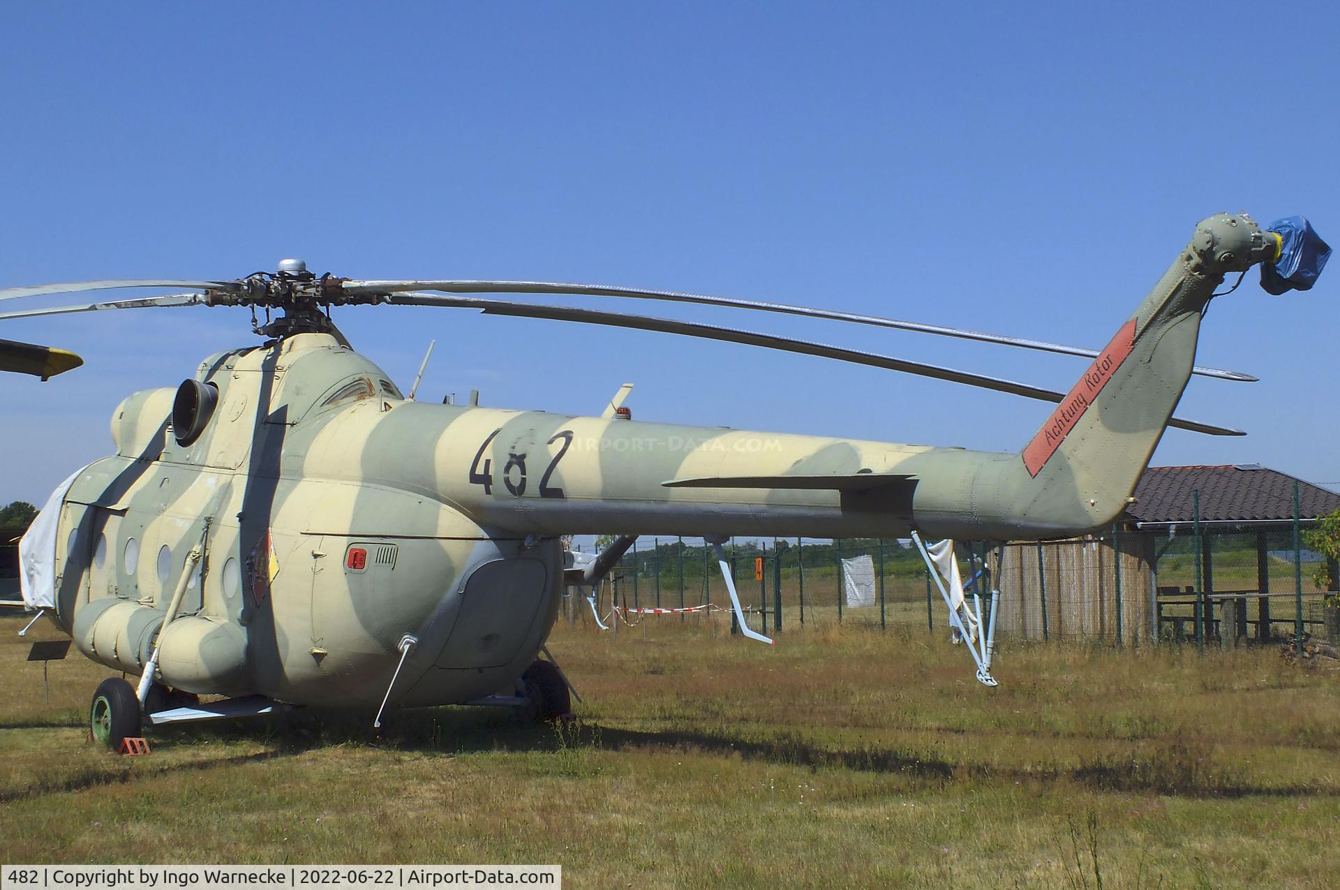 482, 1984 Mil Mi-9 C/N 340001, Mil Mi-9/Mi-8IV HIP-G flying command-post (minus tail rotor) at the Flugplatzmuseum Cottbus (Cottbus airfield museum)