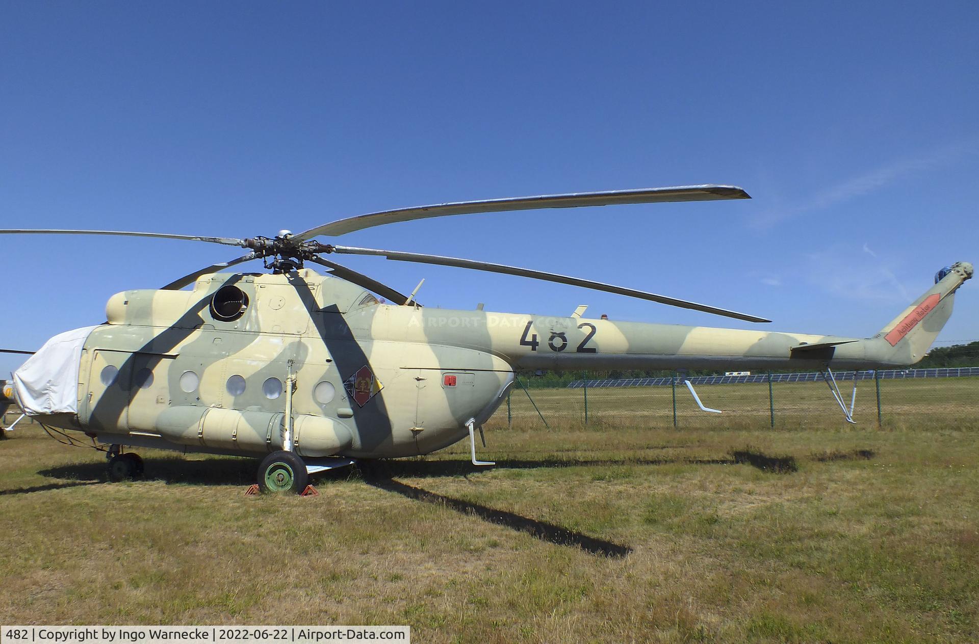 482, 1984 Mil Mi-9 C/N 340001, Mil Mi-9/Mi-8IV HIP-G flying command-post (minus tail rotor) at the Flugplatzmuseum Cottbus (Cottbus airfield museum)