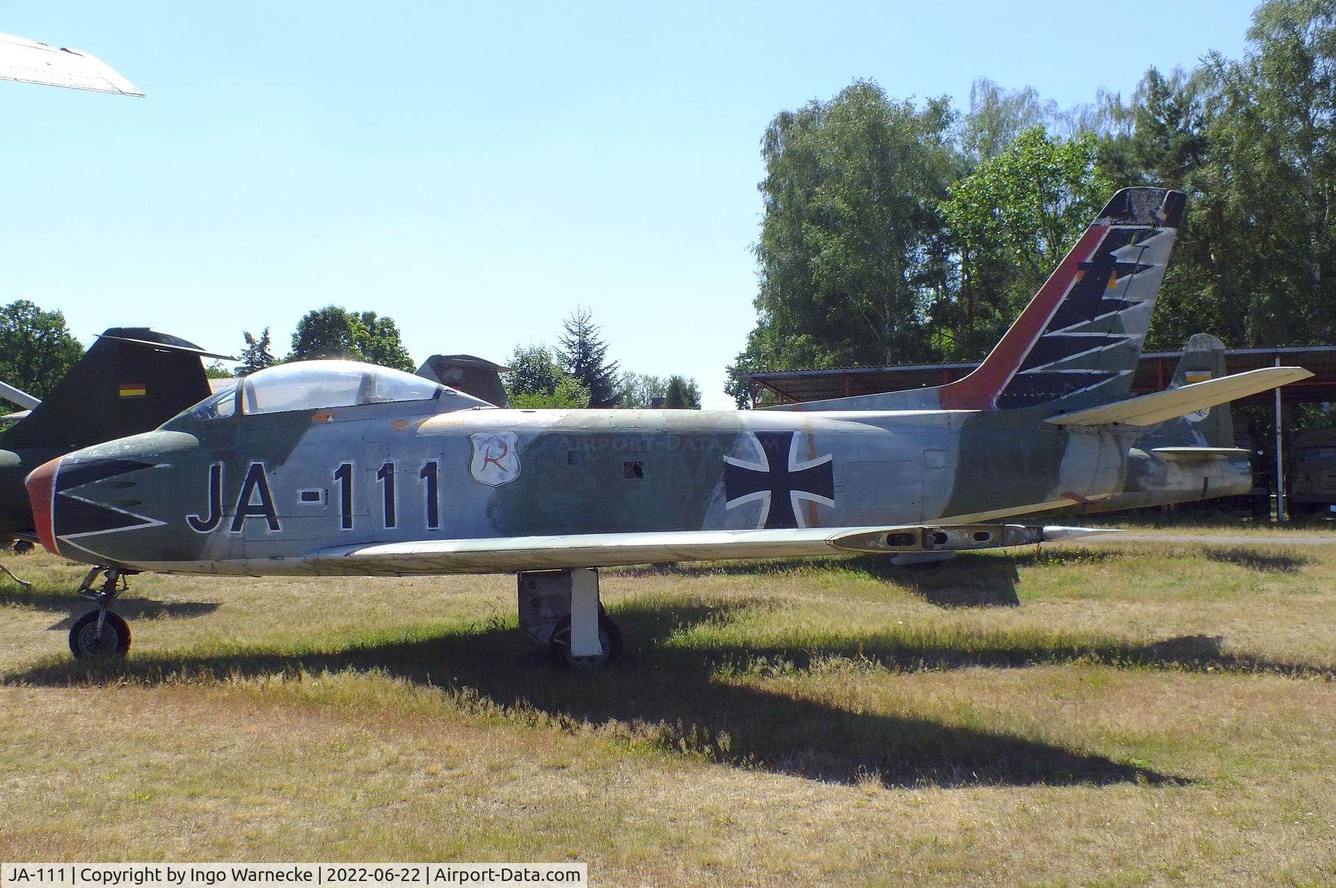 JA-111, Canadair CL-13B Sabre Mk.6 C/N S6-1625, Canadair CL-13A Sabre 5 (F-86) at the Flugplatzmuseum Cottbus (Cottbus airfield museum)