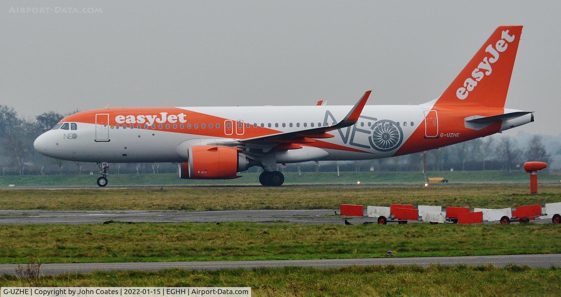 G-UZHE, 2018 Airbus A320-251N C/N 8110, Backtracking on 26