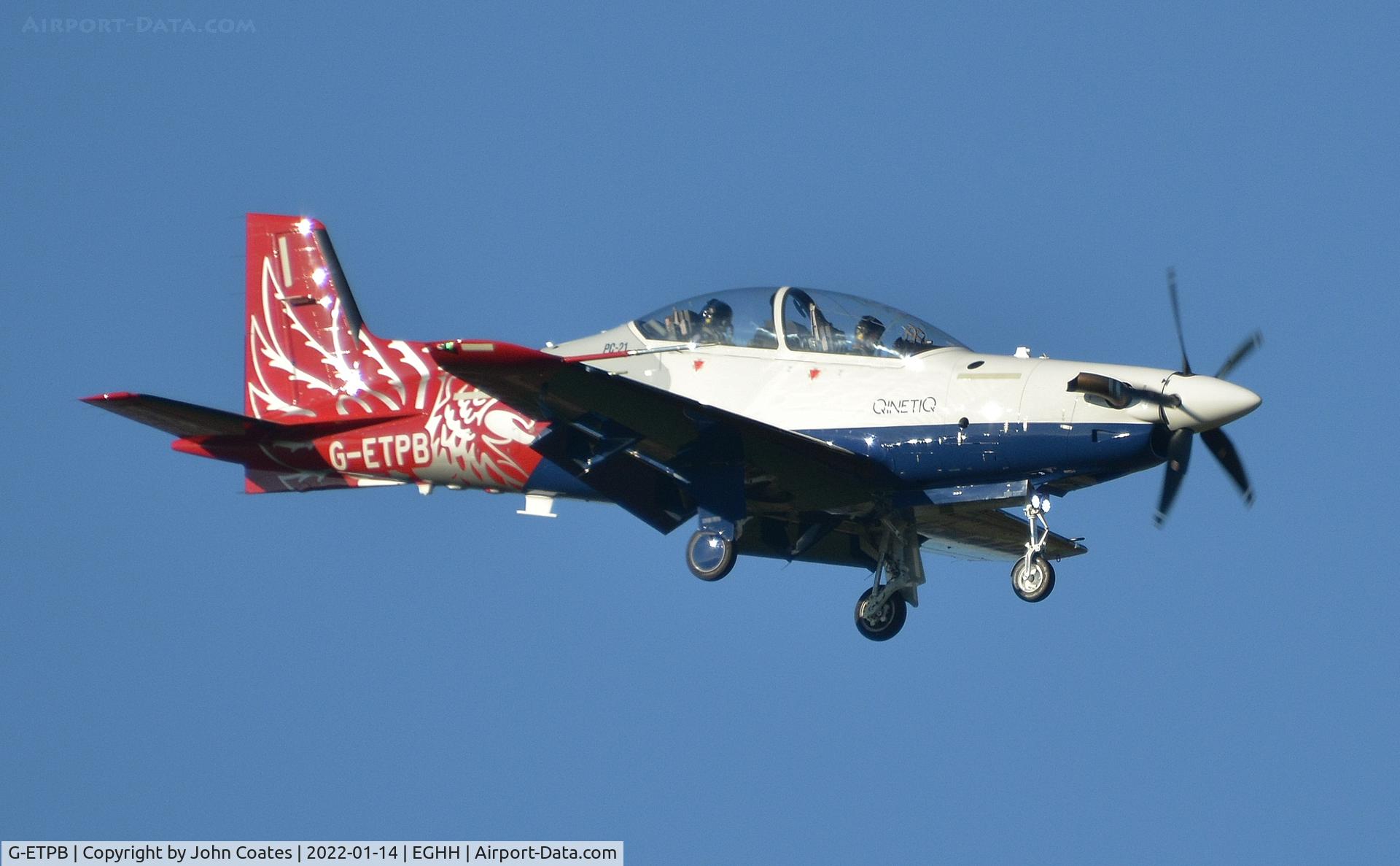 G-ETPB, 2017 Pilatus PC-21 C/N 311, On approach to 08