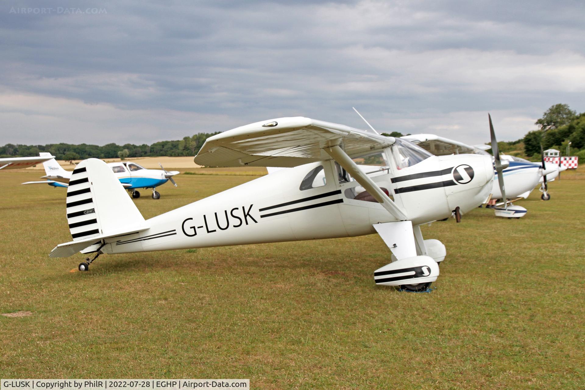 G-LUSK, 1947 Luscombe 8F Silvaire C/N 3795, G-LUSK 1947 Luscombe 8F Silvaire Popham fly in