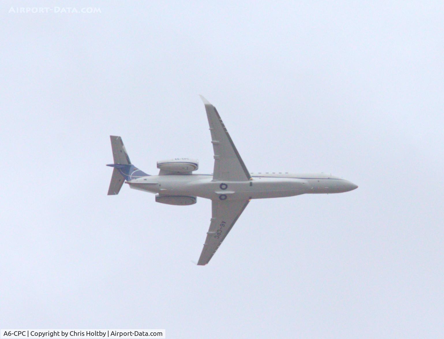 A6-CPC, 2006 Embraer EMB-135BJ Legacy 600 C/N 14500960, Over Ware, Herts on approach into Stansted Airport