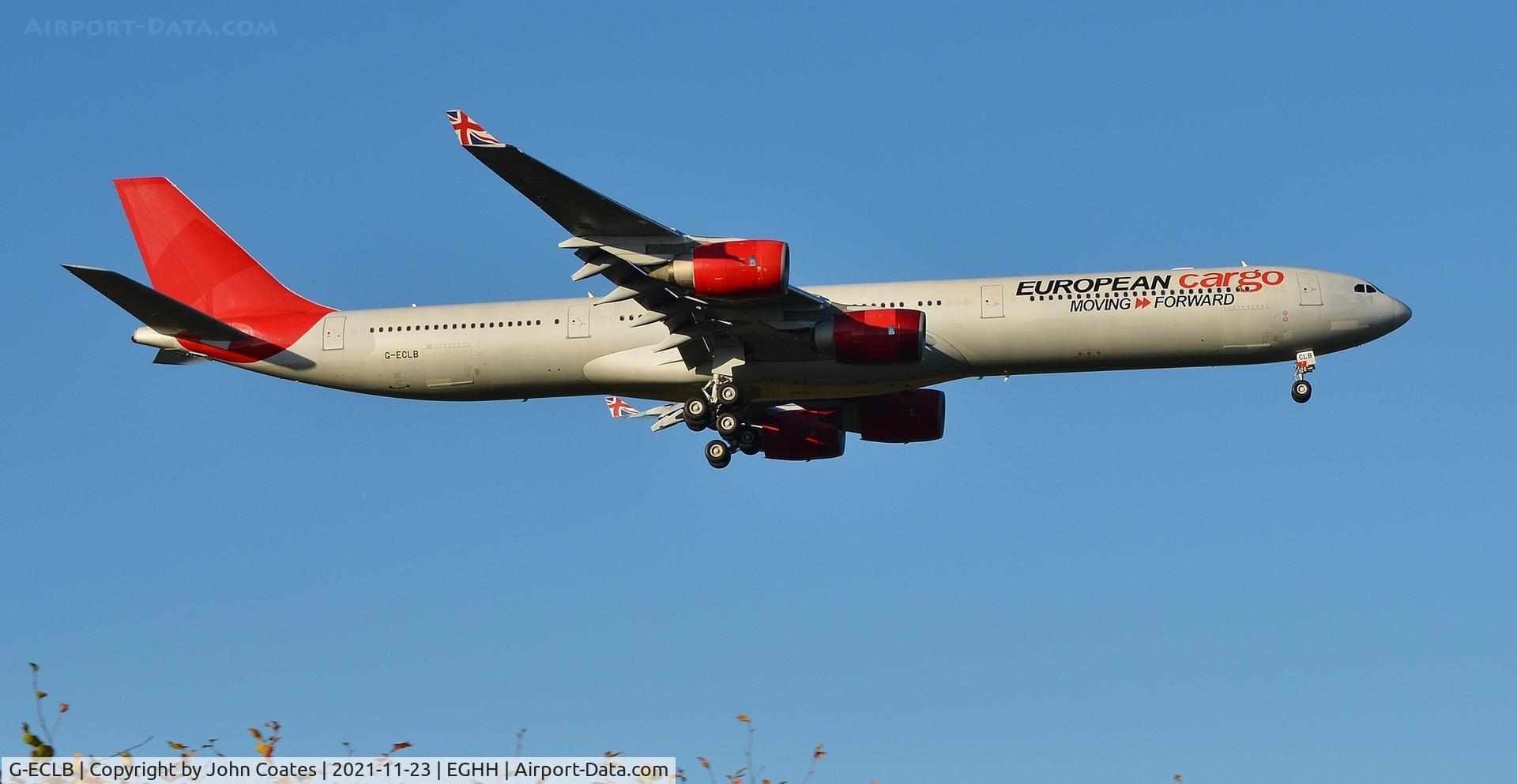 G-ECLB, 2006 Airbus A340-642 C/N 753, Final approach to 08