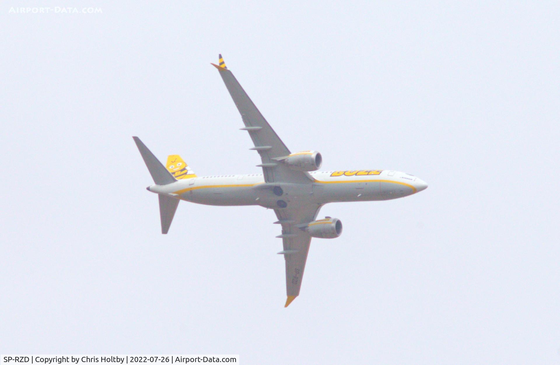 SP-RZD, 2021 Boeing 737-8-200 MAX C/N 62319, 737 Max 8 over Ware, Herts on final turn into Stansted, Essex