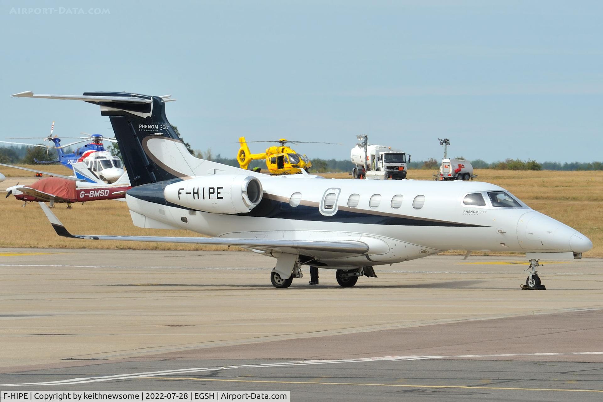 F-HIPE, 2010 Embraer EMB-505 Phenom 300 C/N 50500016, Arrived at Norwich from Lyon, France.
