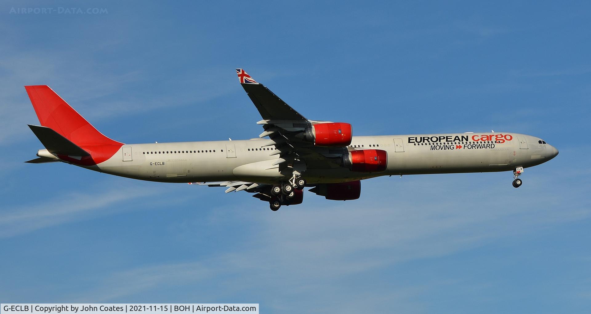 G-ECLB, 2006 Airbus A340-642 C/N 753, Final approach to 08