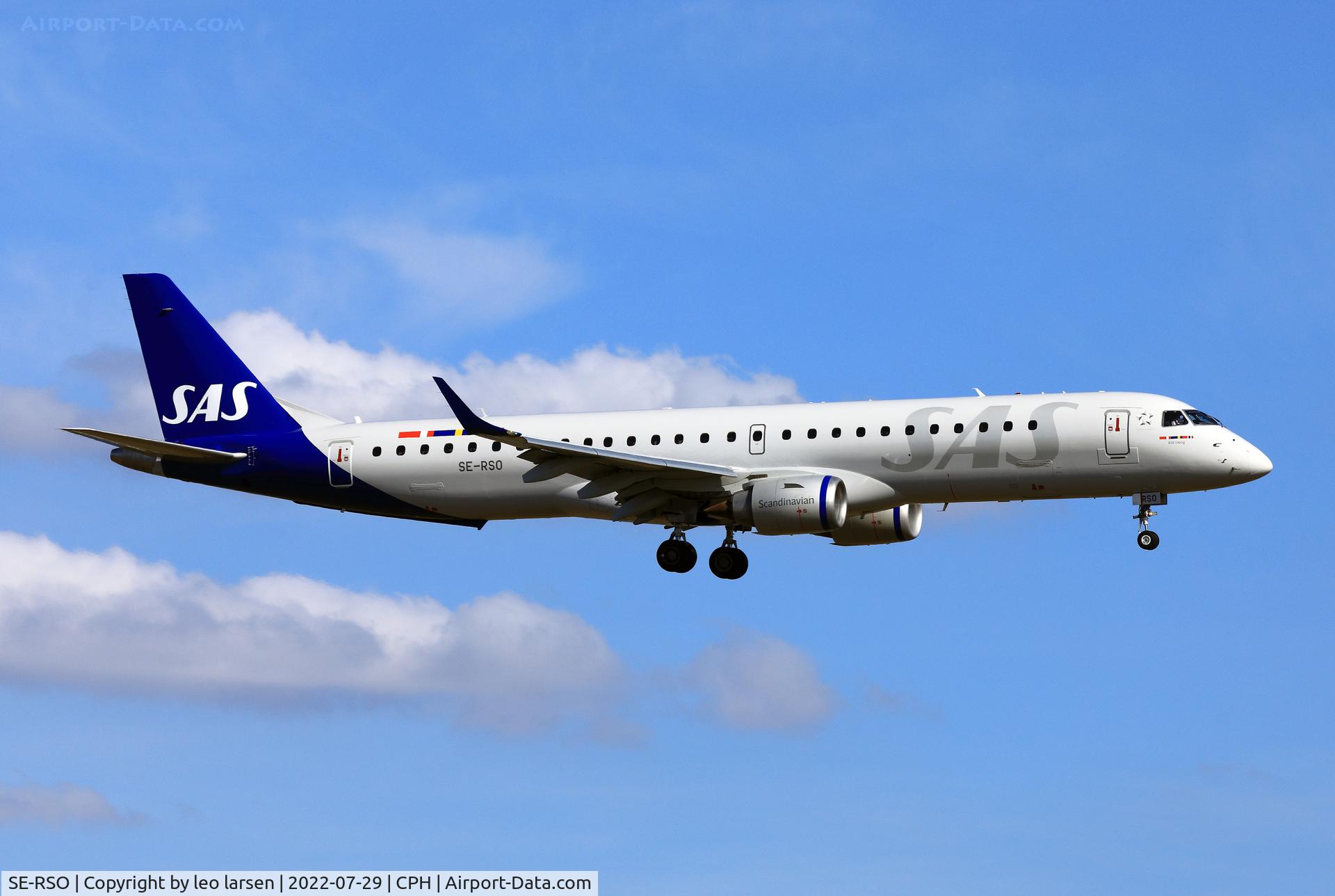 SE-RSO, 2008 Embraer 195LR (ERJ-190-200LR) C/N 19000168, Copenhagen 29.7.2022