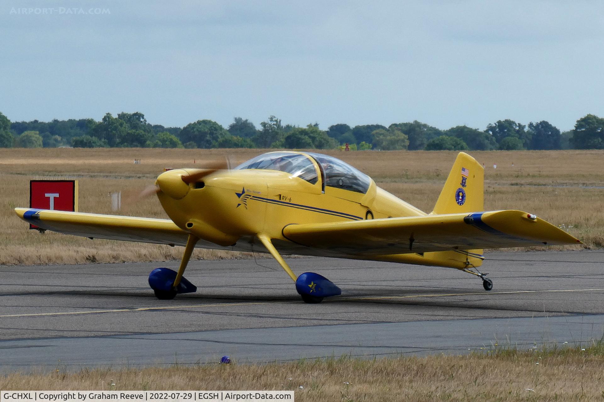 G-CHXL, 1996 Vans RV-6 C/N 20960, Just landed at Norwich.