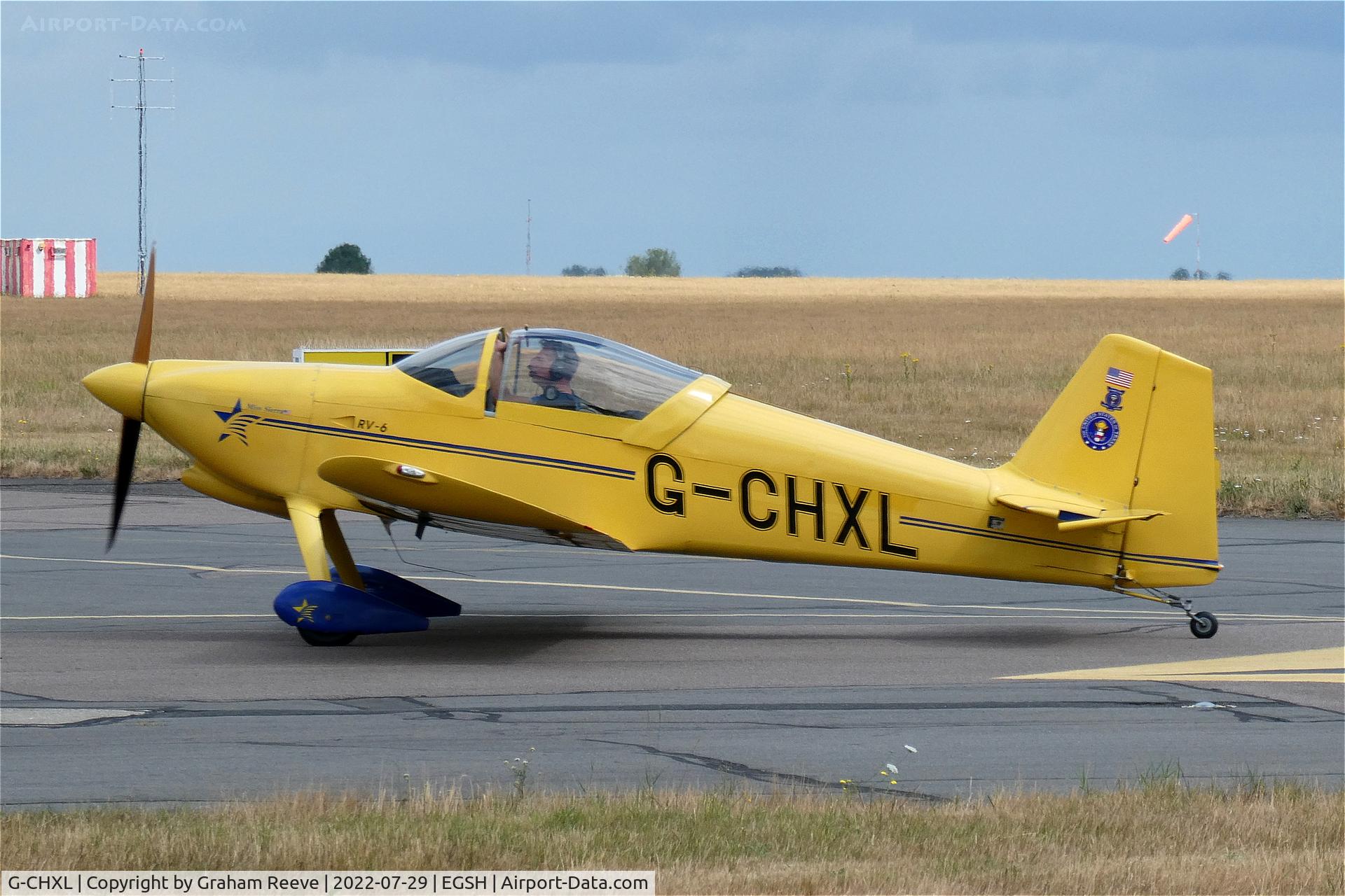 G-CHXL, 1996 Vans RV-6 C/N 20960, Just landed at Norwich.