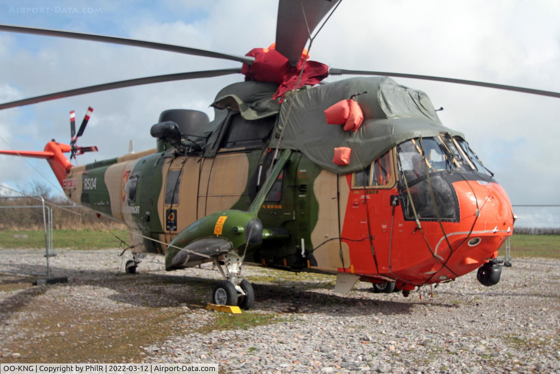 OO-KNG, 1976 Westland Sea King Mk.48 C/N WA834, Westland WS61 Sea King Mark 48 Belgian Air Force at Historic Helicopters, Chard in Somerset UK.
