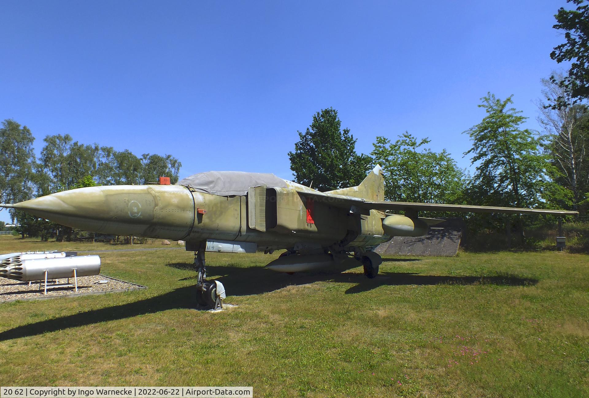 20 62, Mikoyan-Gurevich MiG-23UB C/N A1037901, Mikoyan i Gurevich MiG-23UB FLOGGER-C at the Flugplatzmuseum Cottbus (Cottbus airfield museum)