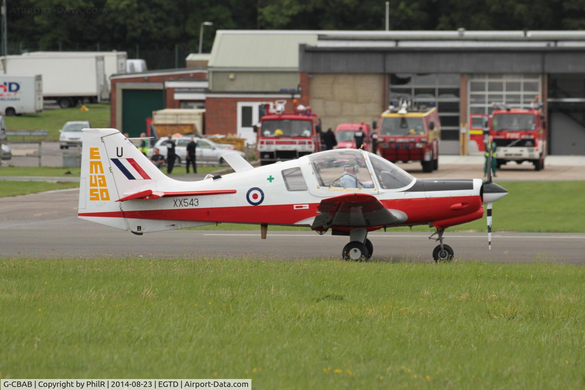 G-CBAB, 1973 Scottish Aviation Bulldog T.1 C/N BH.120/235, XS543 1973 SA Bulldog T1 at Wings & Wheels Dunsfold