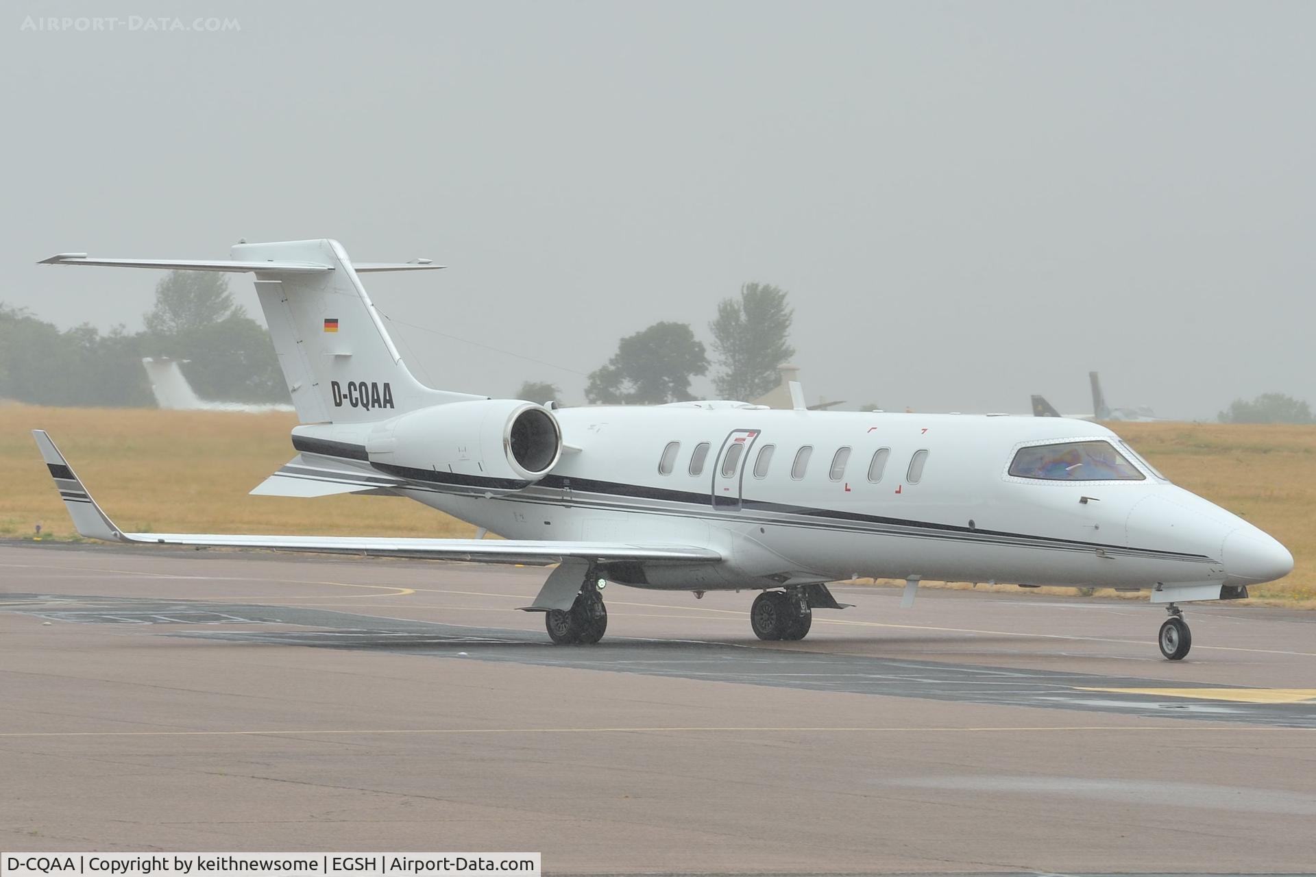D-CQAA, 2000 Learjet 45 C/N 122, Leaving Norwich for Cologne, Germany.