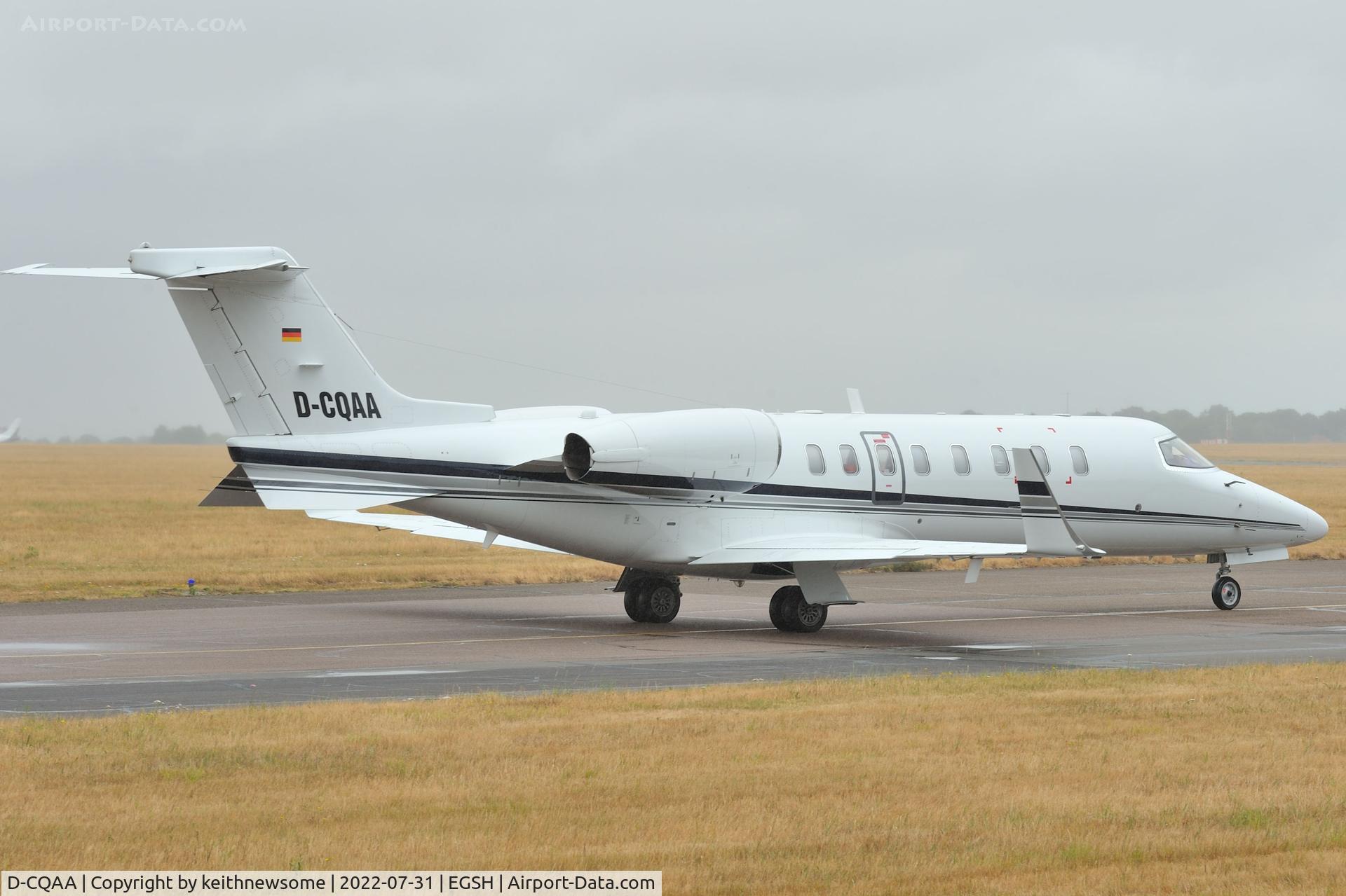 D-CQAA, 2000 Learjet 45 C/N 122, Leaving Norwich for Cologne, Germany.