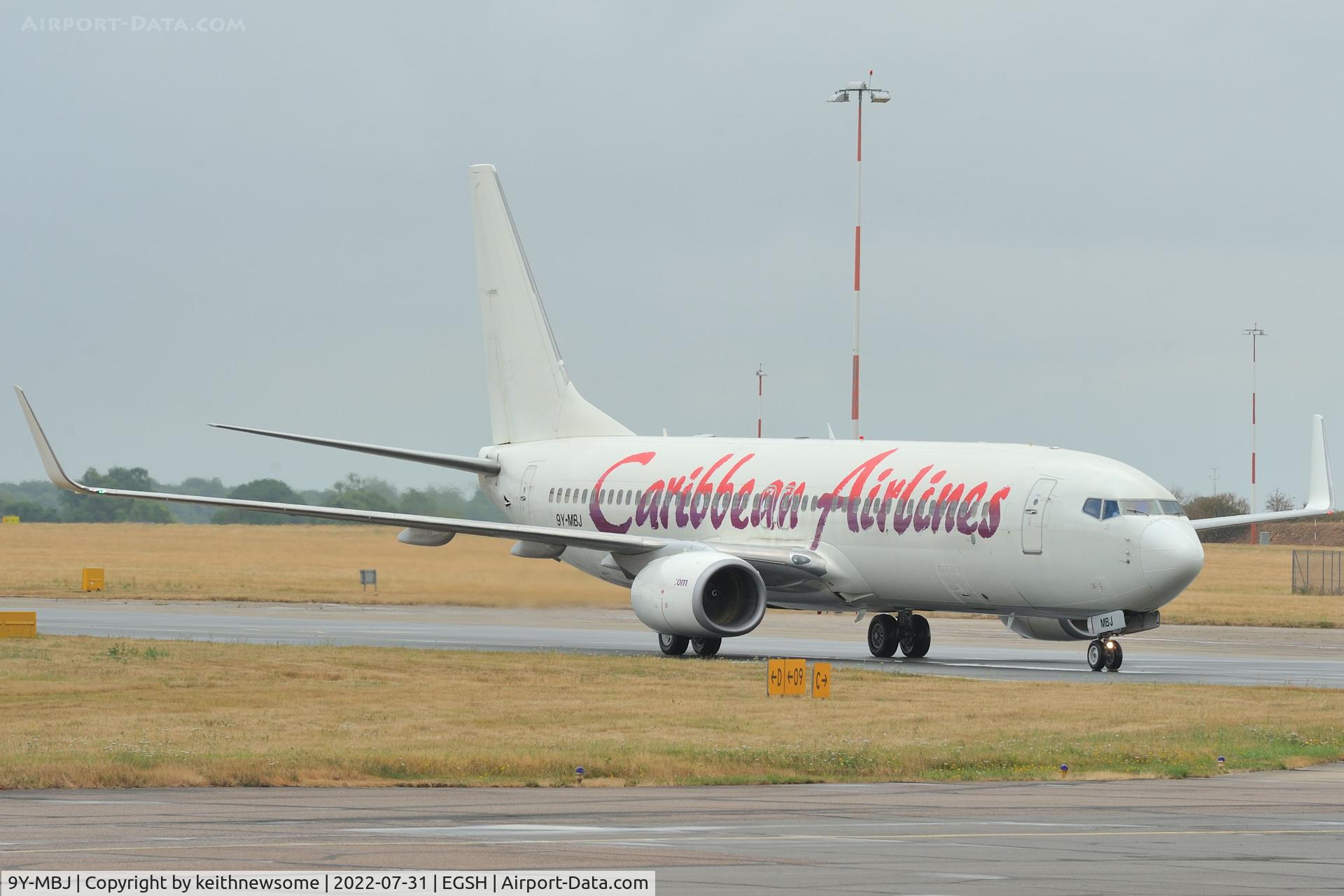9Y-MBJ, 2007 Boeing 737-85P C/N 33980, Arriving at Norwich from Keflavik.