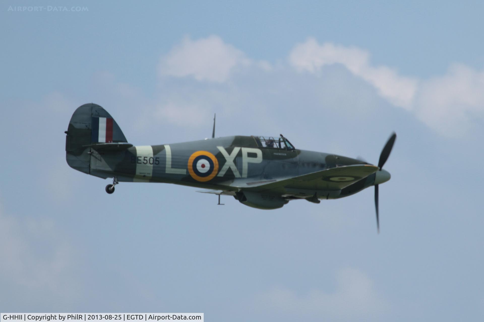 G-HHII, 1940 Hawker (CCF) Hurricane Mk2B C/N CCF/R20023, Hawker Hurricane IIB BE505 at Dunsfold