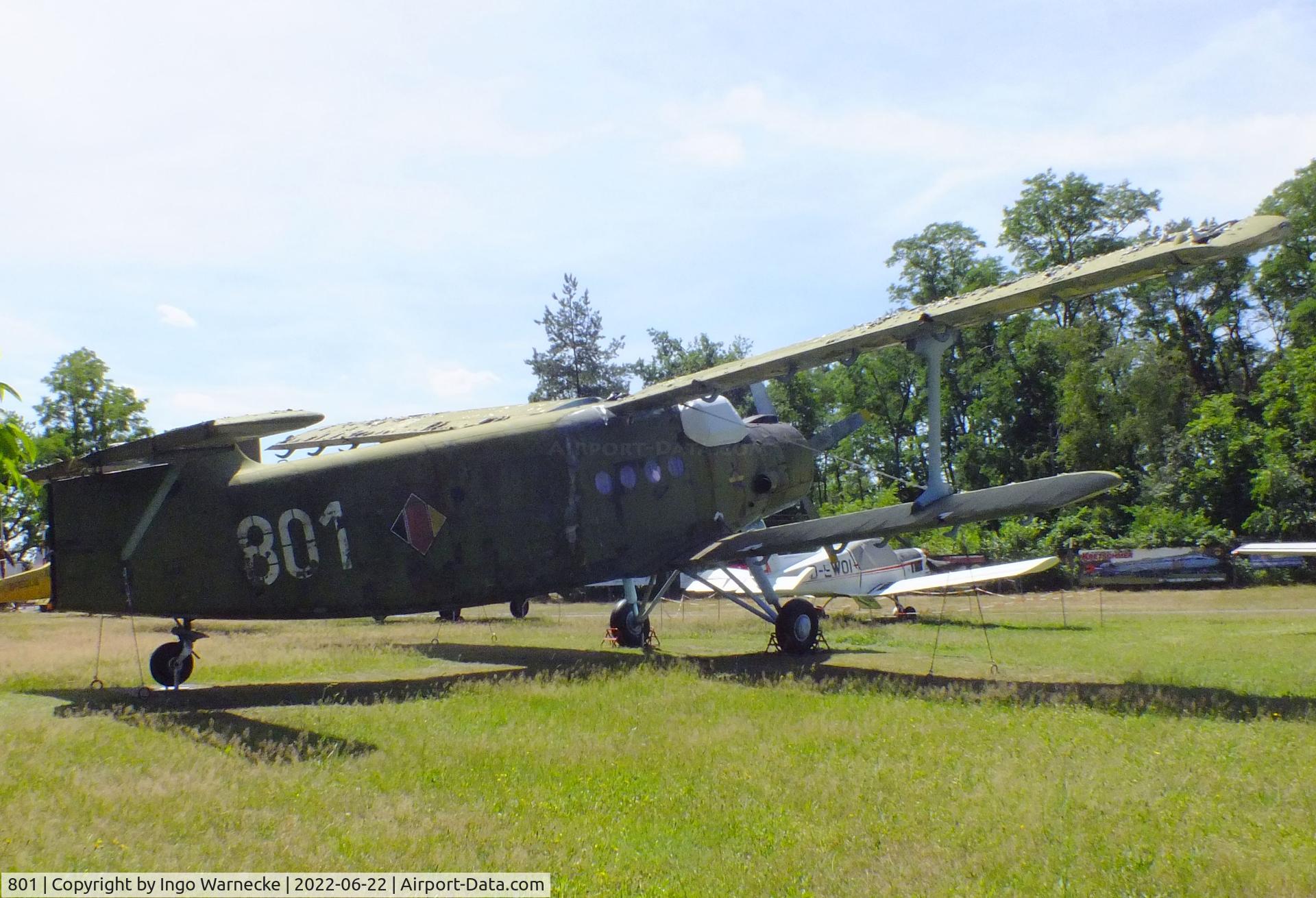 801, Antonov An-2TP C/N 128 (473) 01, Antonov An-2TP COLT (awaiting restoration, minus vertical tail and all wing flaps and ailerons) at the Flugplatzmuseum Cottbus (Cottbus airfield museum)