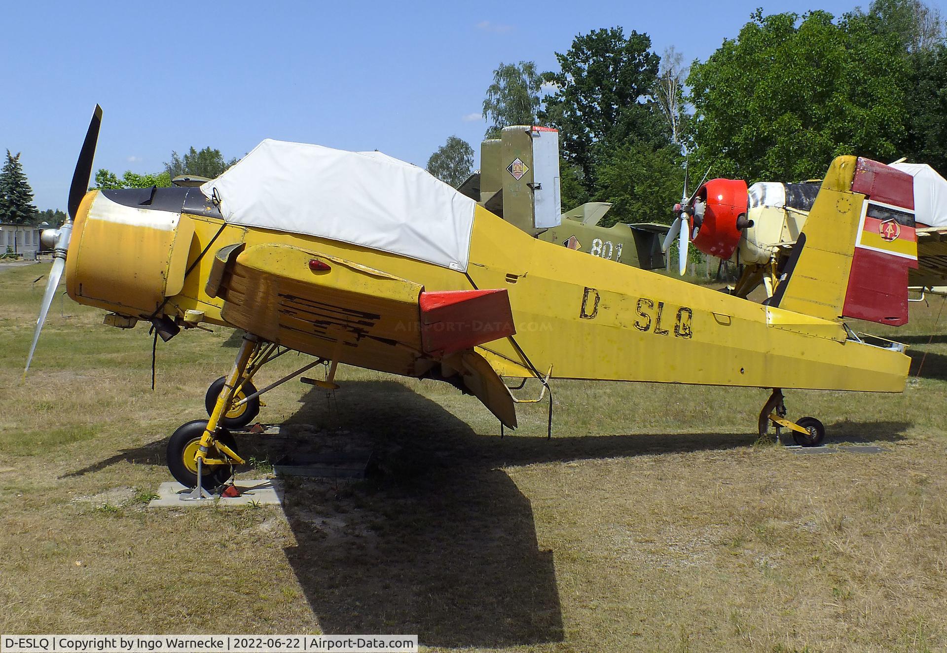 D-ESLQ, 1972 Let Z-37A Cmelak C/N 14-20, Let Z-37A Cmelak (minus horizontal tail surfaces and tailcone) at the Flugplatzmuseum Cottbus (Cottbus airfield museum)