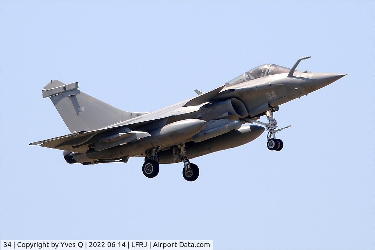 34, Dassault Rafale M C/N 34, Dassault Rafale M, On final rwy 07, Landivisiau naval air base (LFRJ) Ocean Hit 22