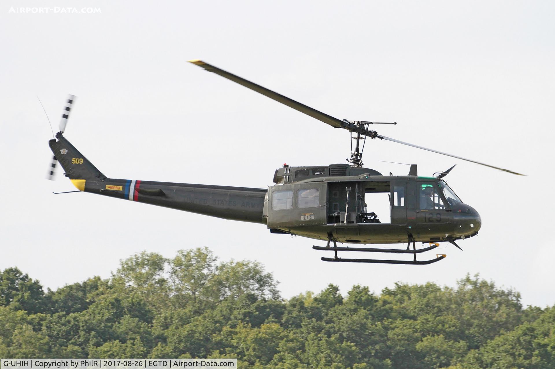 G-UHIH, 1972 Bell UH-1H Iroquois C/N 13208, 72-21509 (G-UHIH) 1972 Bell UH1H Iroquois at Wings & Wheels Dunsfold