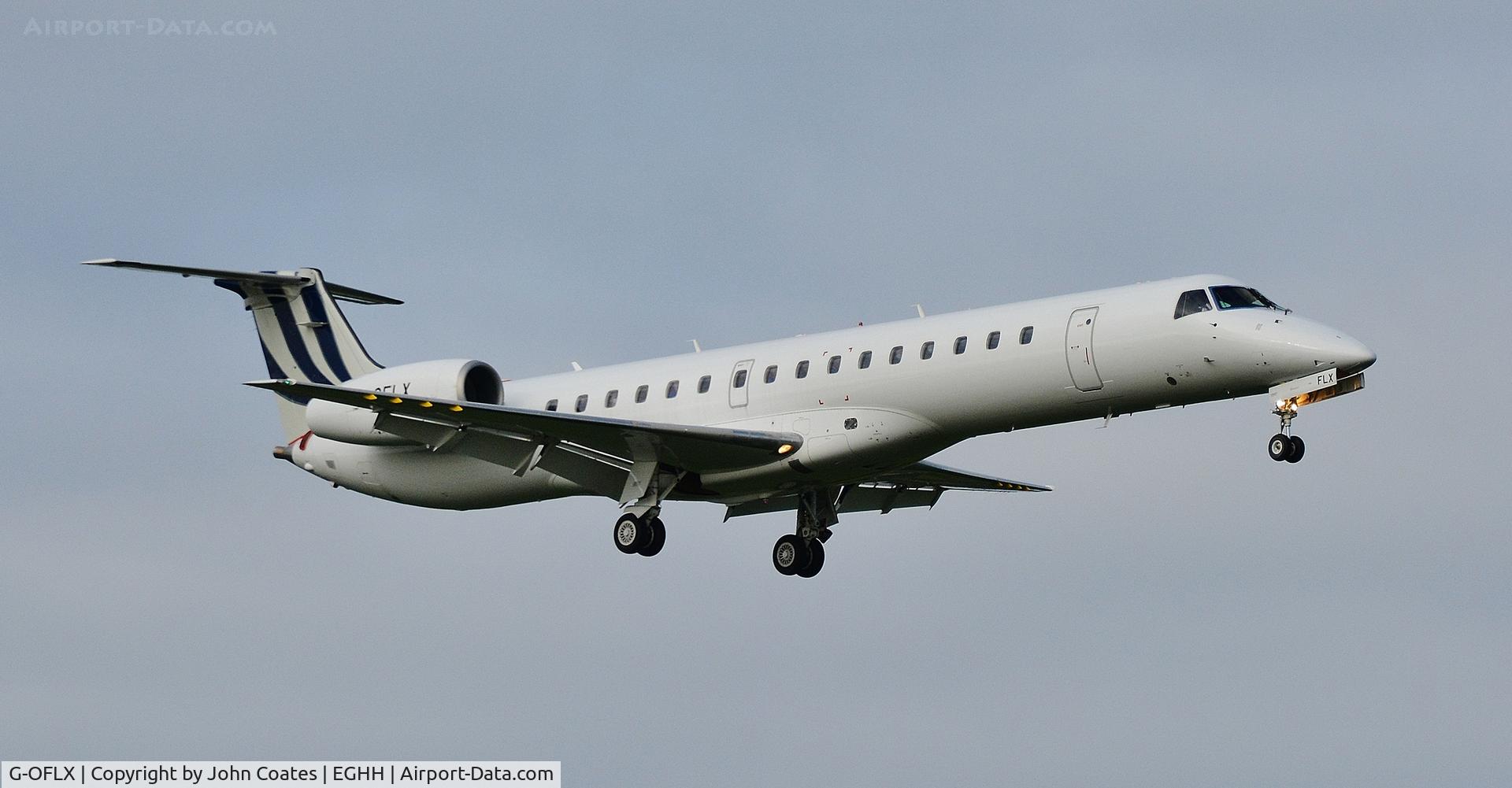 G-OFLX, 2002 Embraer ERJ-145LR (EMB-145LR) C/N 145588, On approach to 08