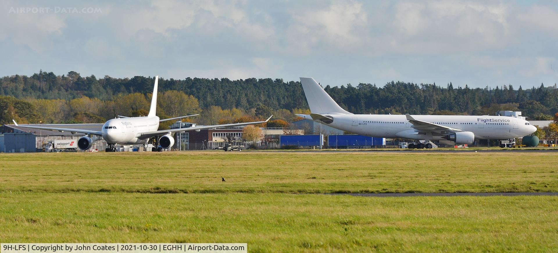 9H-LFS, 2007 Airbus A330-203 C/N 871, Parked with sister aircraft 9H-MFS