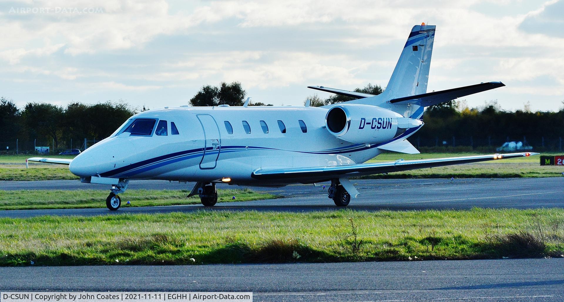 D-CSUN, 2012 Cessna 560 Citation XLS+ C/N 560-6102, Taxiing on arrival