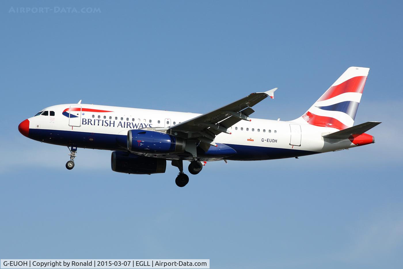 G-EUOH, 2001 Airbus A319-131 C/N 1604, at lhr