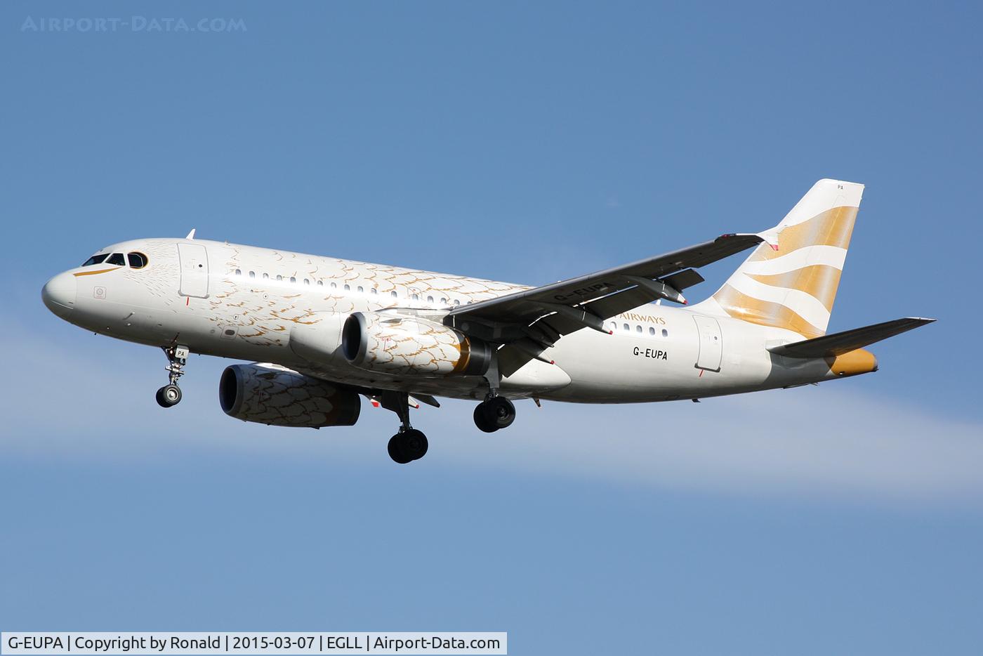G-EUPA, 1999 Airbus A319-131 C/N 1082, at lhr