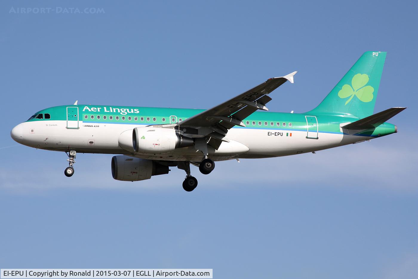 EI-EPU, 2007 Airbus A319-111 C/N 3102, st lhr