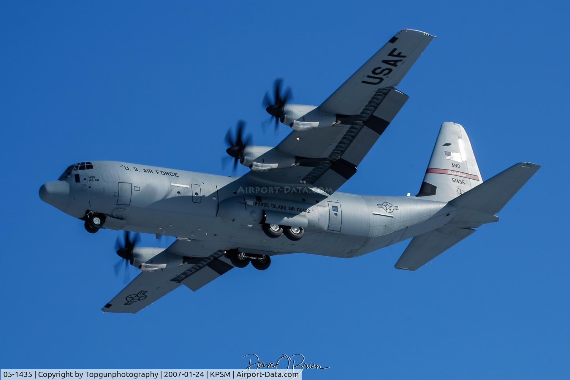 05-1435, 2005 Lockheed Martin C-130J-30 Super Hercules C/N 382-5572, RHODY21 coming in to work RW34