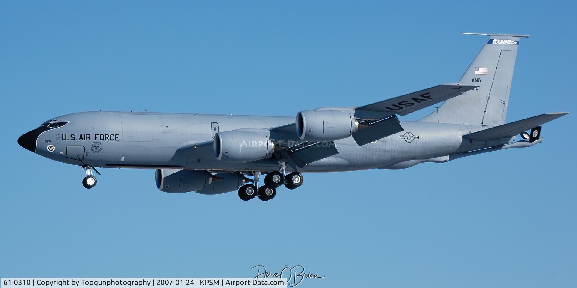 61-0310, 1961 Boeing KC-135R Stratotanker C/N 18217, PACK51 landing RW34