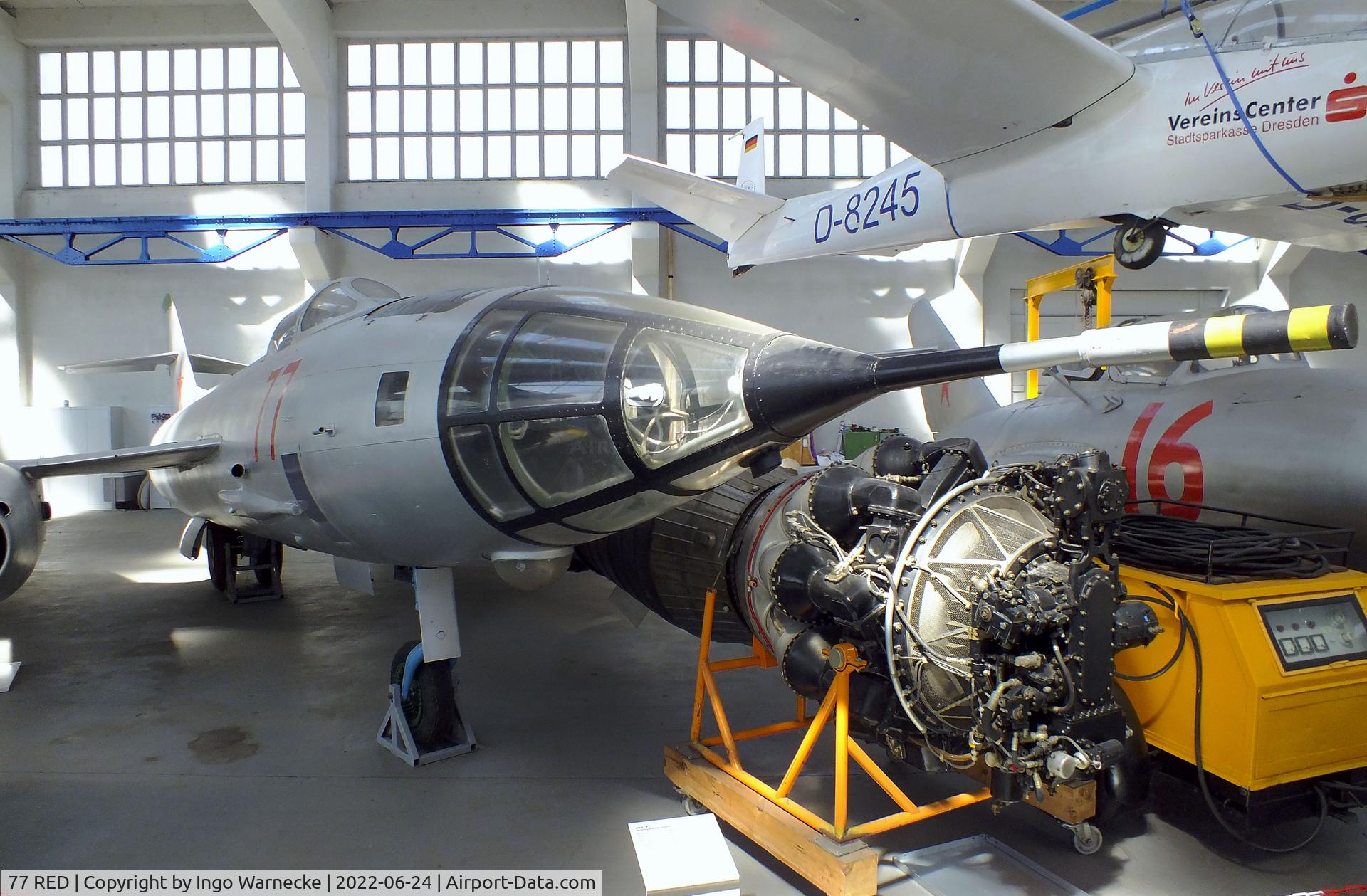 77 RED, Yakovlev Yak-27R C/N 0708, Yakovlev Yak-27R MANGROVE at the Technikmuseum Hugo Junkers, Dessau