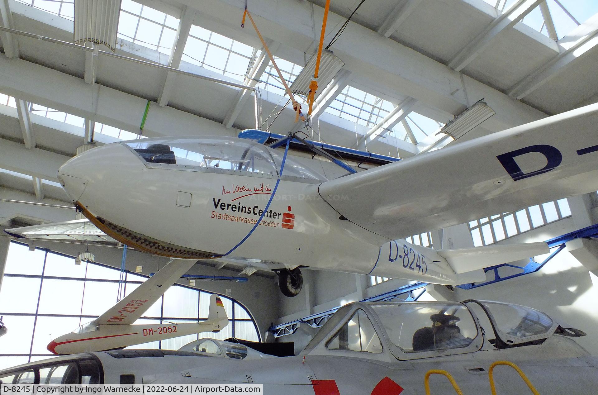 D-8245, 1971 PZL-Bielsko SZD-9bis Bocian 1E C/N P-532, PZL-Bielsko SZD-9bis Bocian 1E at the Technikmuseum Hugo Junkers, Dessau