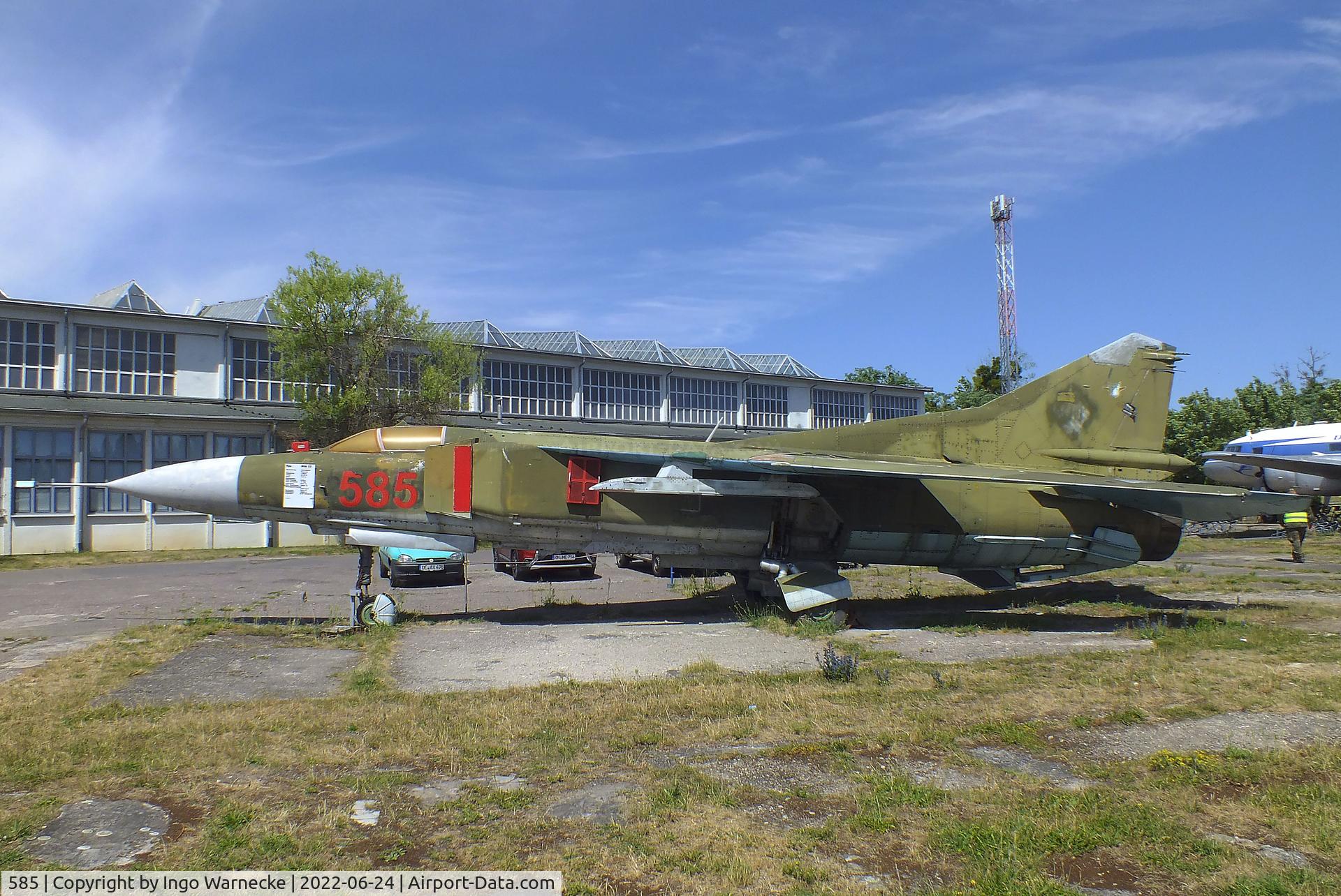 585, 1978 Mikoyan-Gurevich MiG-23MF C/N 03902 13100, Mikoyan i Gurevich MiG-23MF FLOGGER-B at the Technikmuseum Hugo Junkers, Dessau