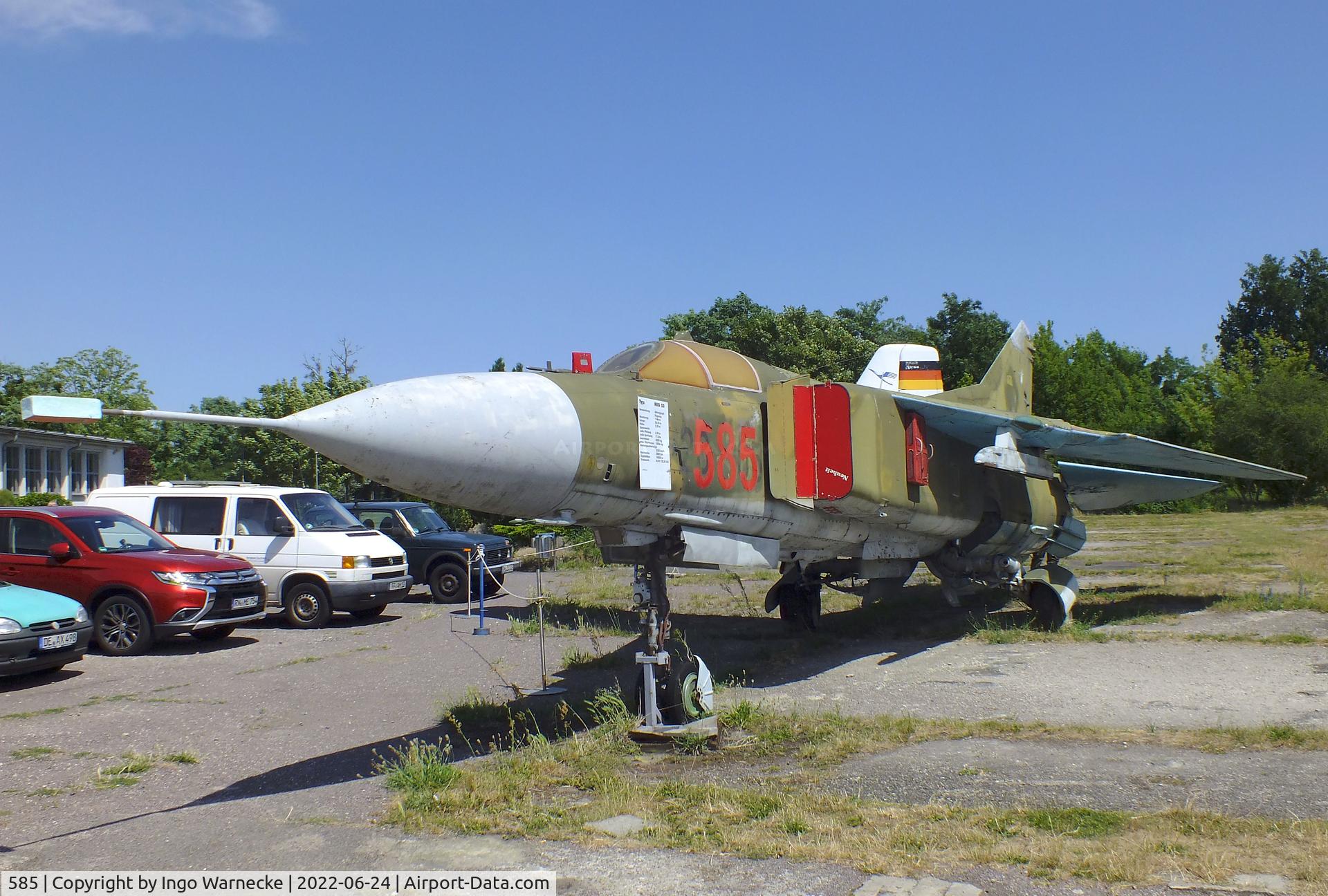 585, 1978 Mikoyan-Gurevich MiG-23MF C/N 03902 13100, Mikoyan i Gurevich MiG-23MF FLOGGER-B at the Technikmuseum Hugo Junkers, Dessau