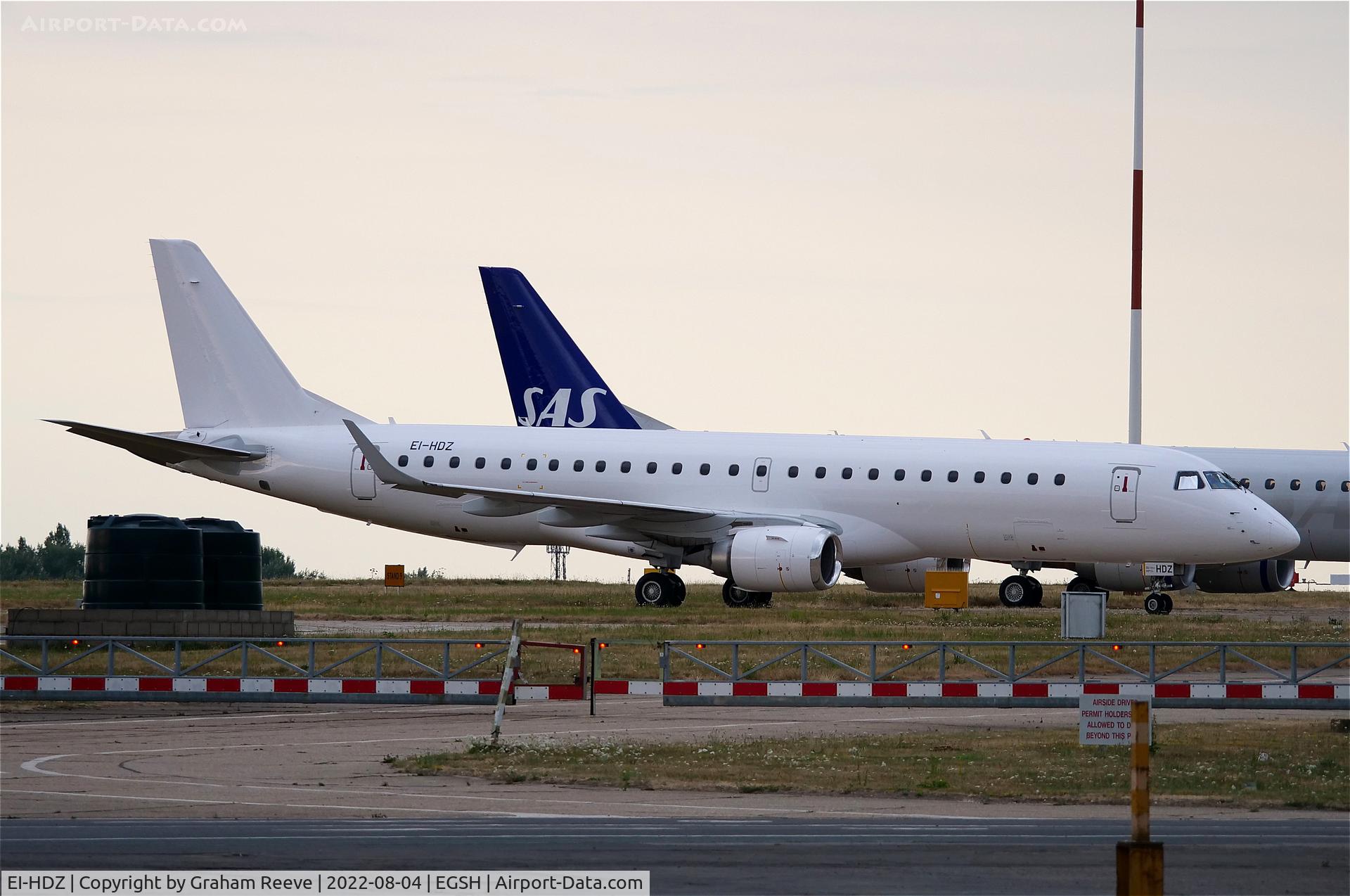 EI-HDZ, 2012 Embraer 190LR (ERJ-190-100LR) C/N 19000547, Parked at Norwich.